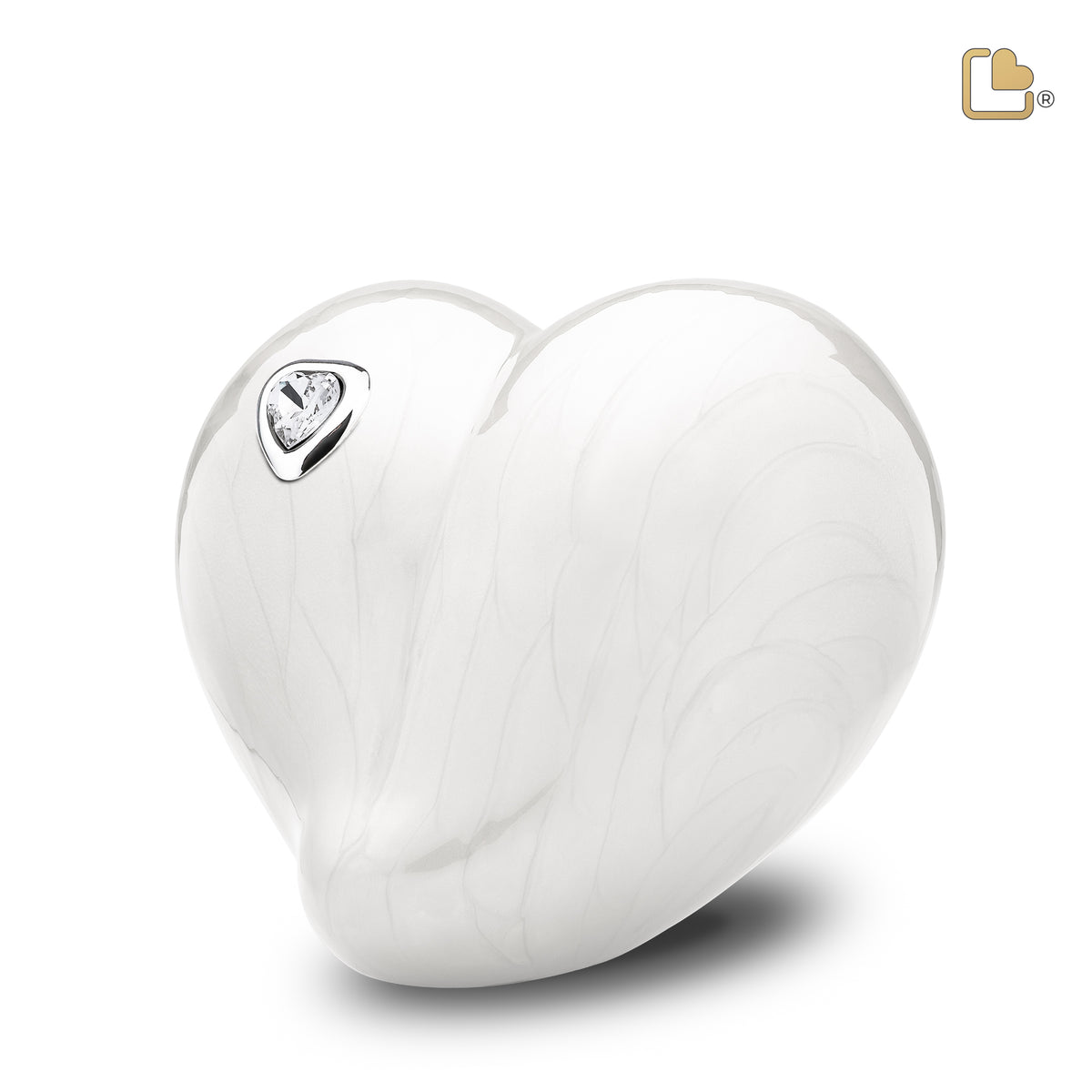 Medium LoveHeart Pearl Cremation Urn