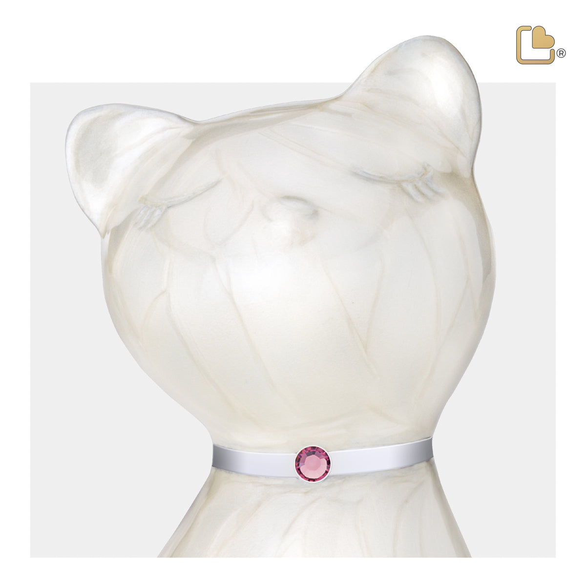 Princess Cat White Pet Urn