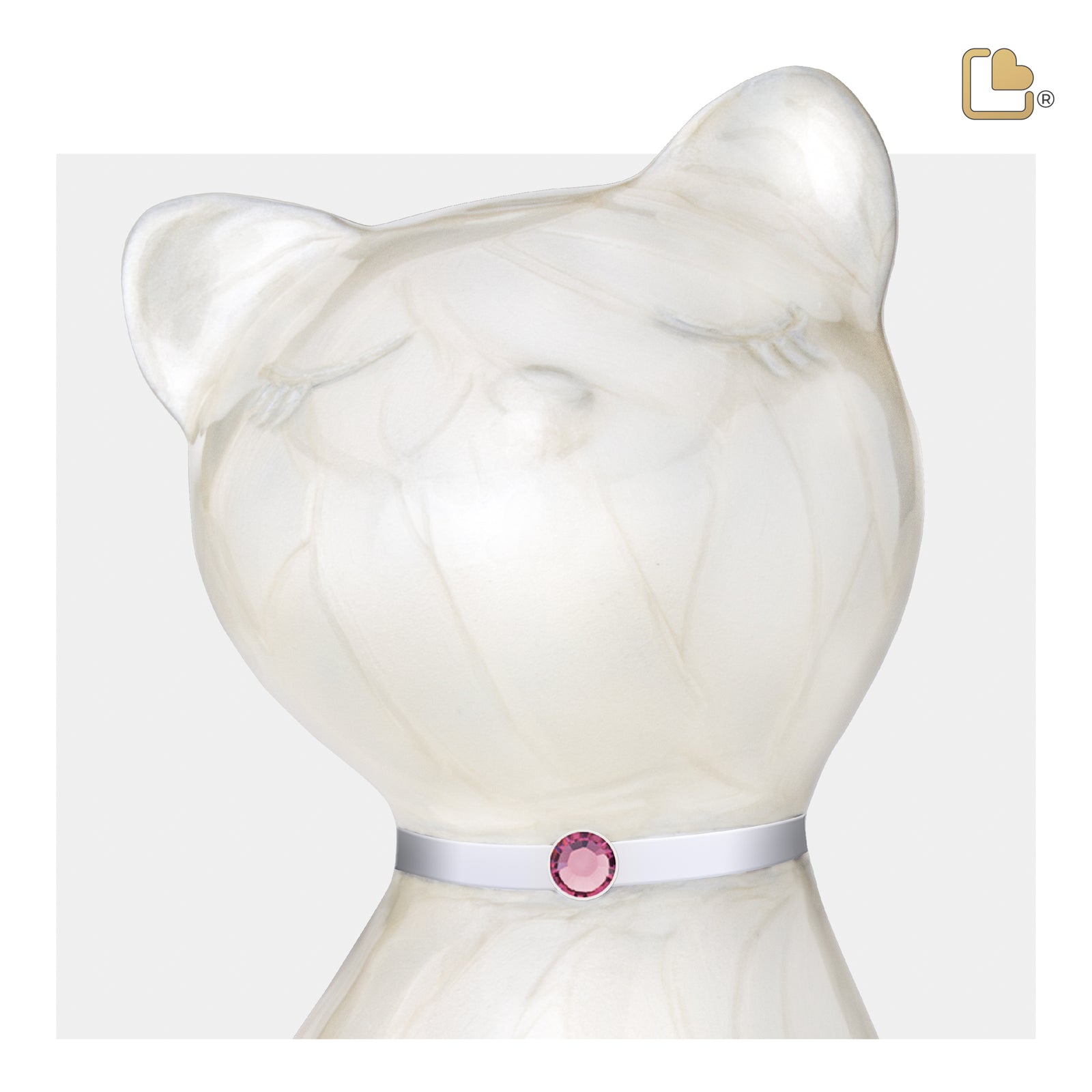 Princess Cat White Pet Urn