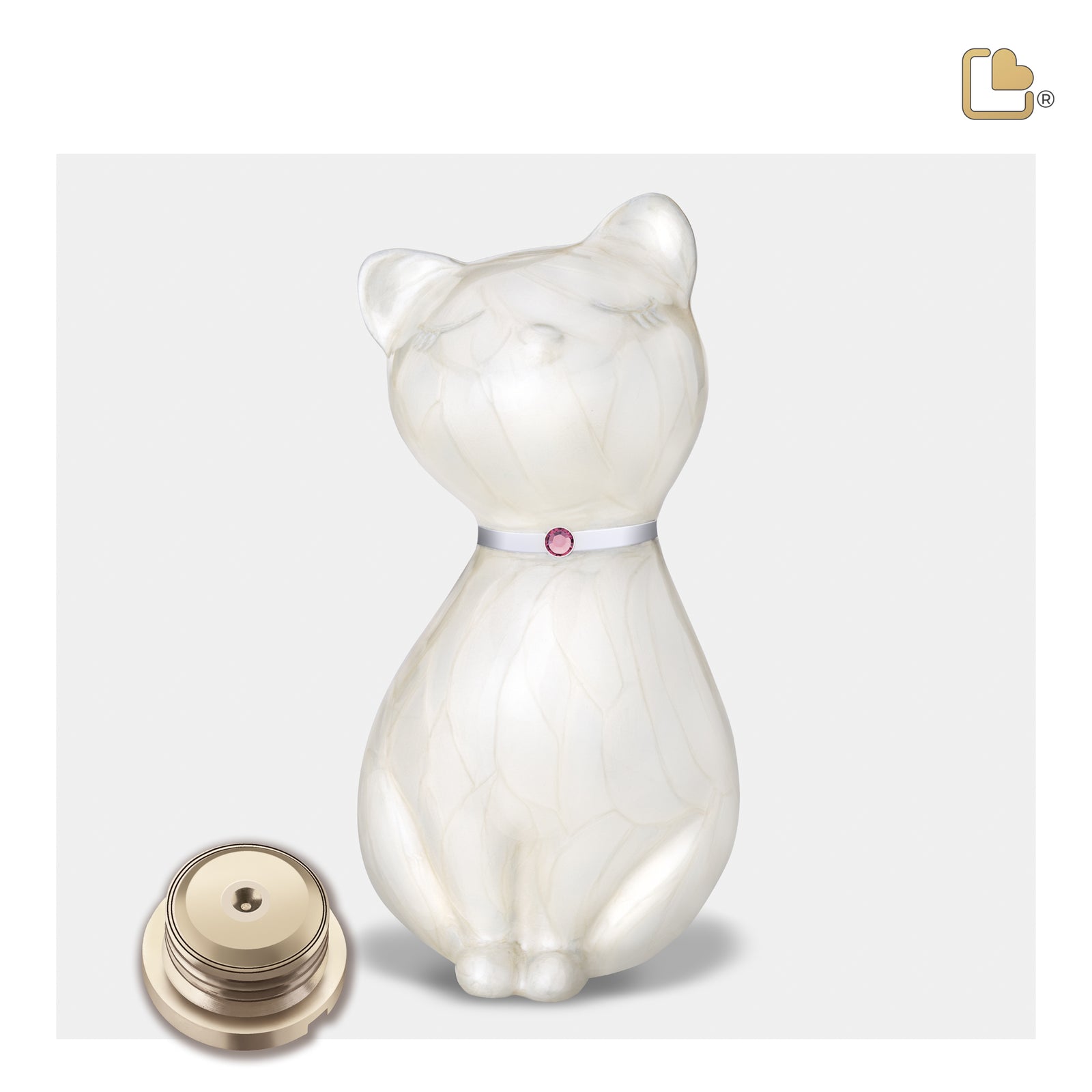 Princess Cat White Pet Urn