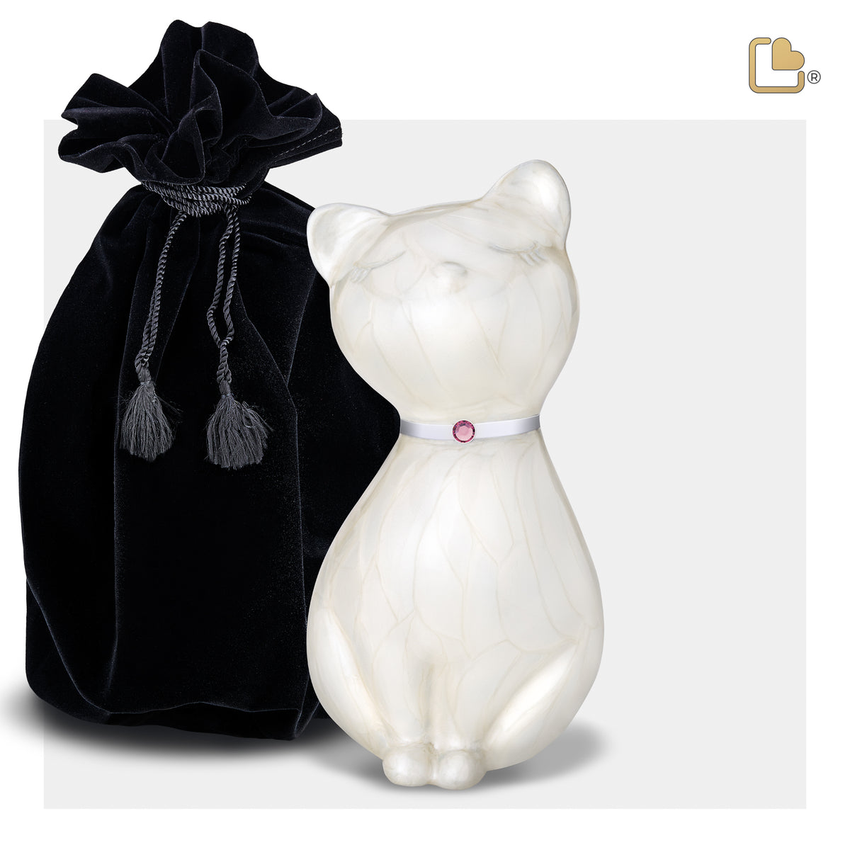 Princess Cat White Pet Urn