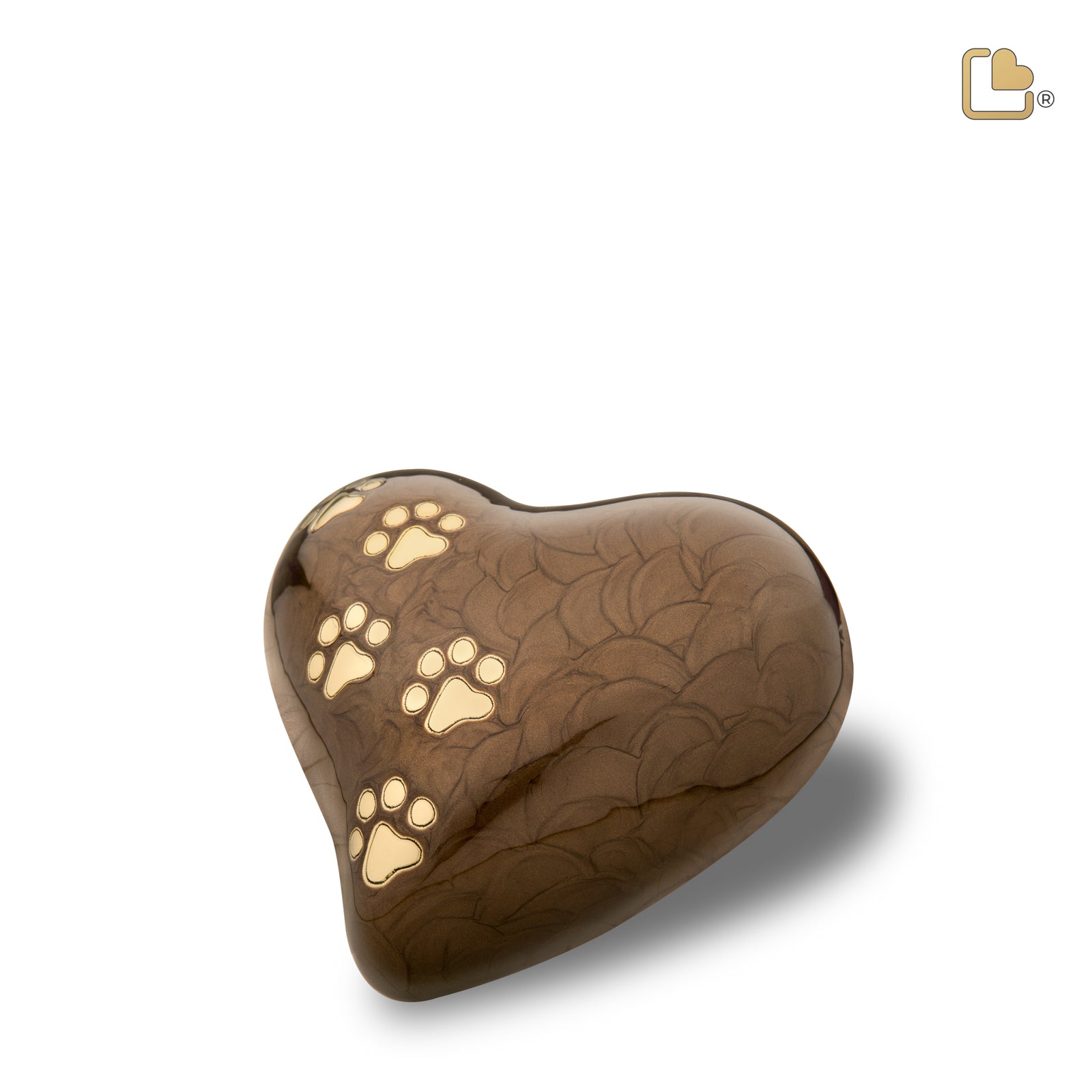 Medium Heart Pet Urn Pearl Bronze & Brushed Gold