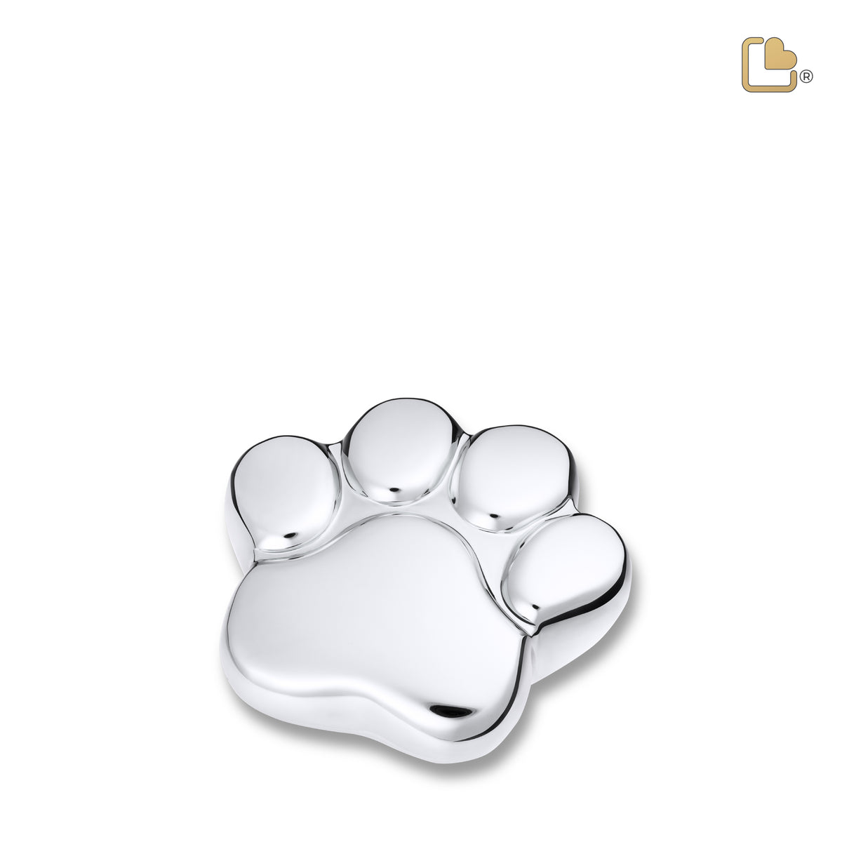 LovePaw Shiny Silver Keepsake Pet Cremation Urn
