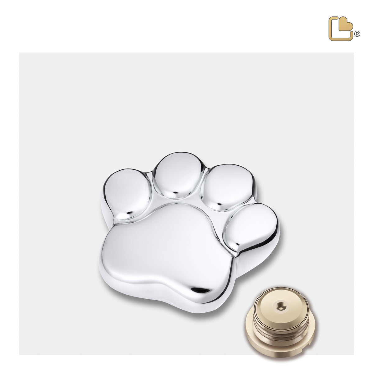 LovePaw Shiny Silver Keepsake Pet Cremation Urn