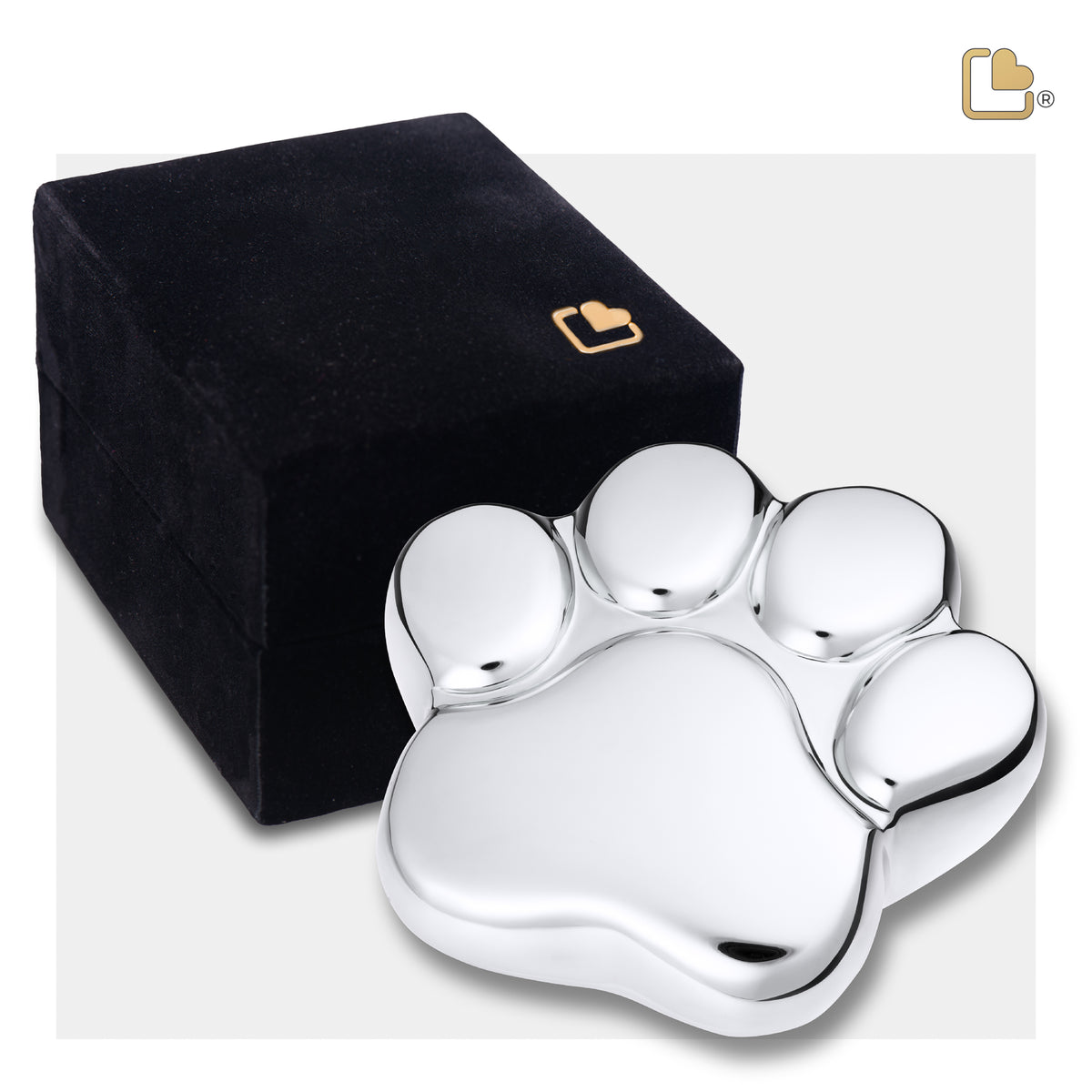 LovePaw Shiny Silver Keepsake Pet Cremation Urn