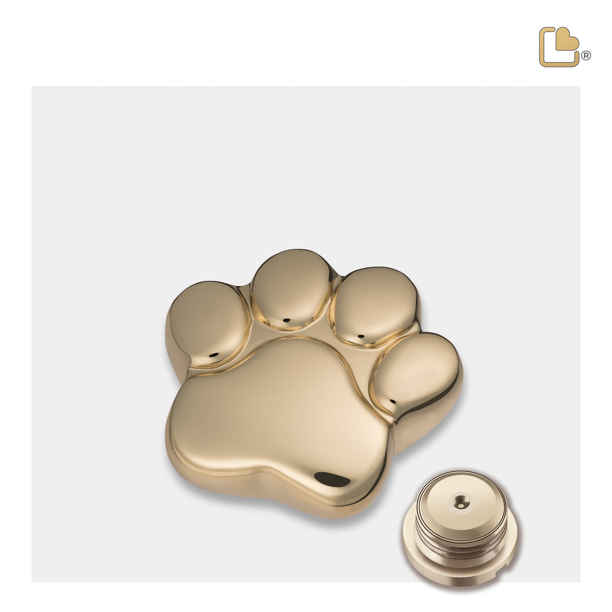LovePaw Shiny Brass Keepsake Pet Cremation Urn