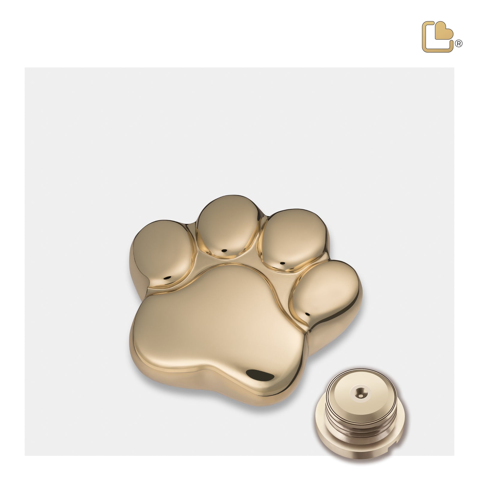 LovePaw Shiny Brass Keepsake Pet Cremation Urn