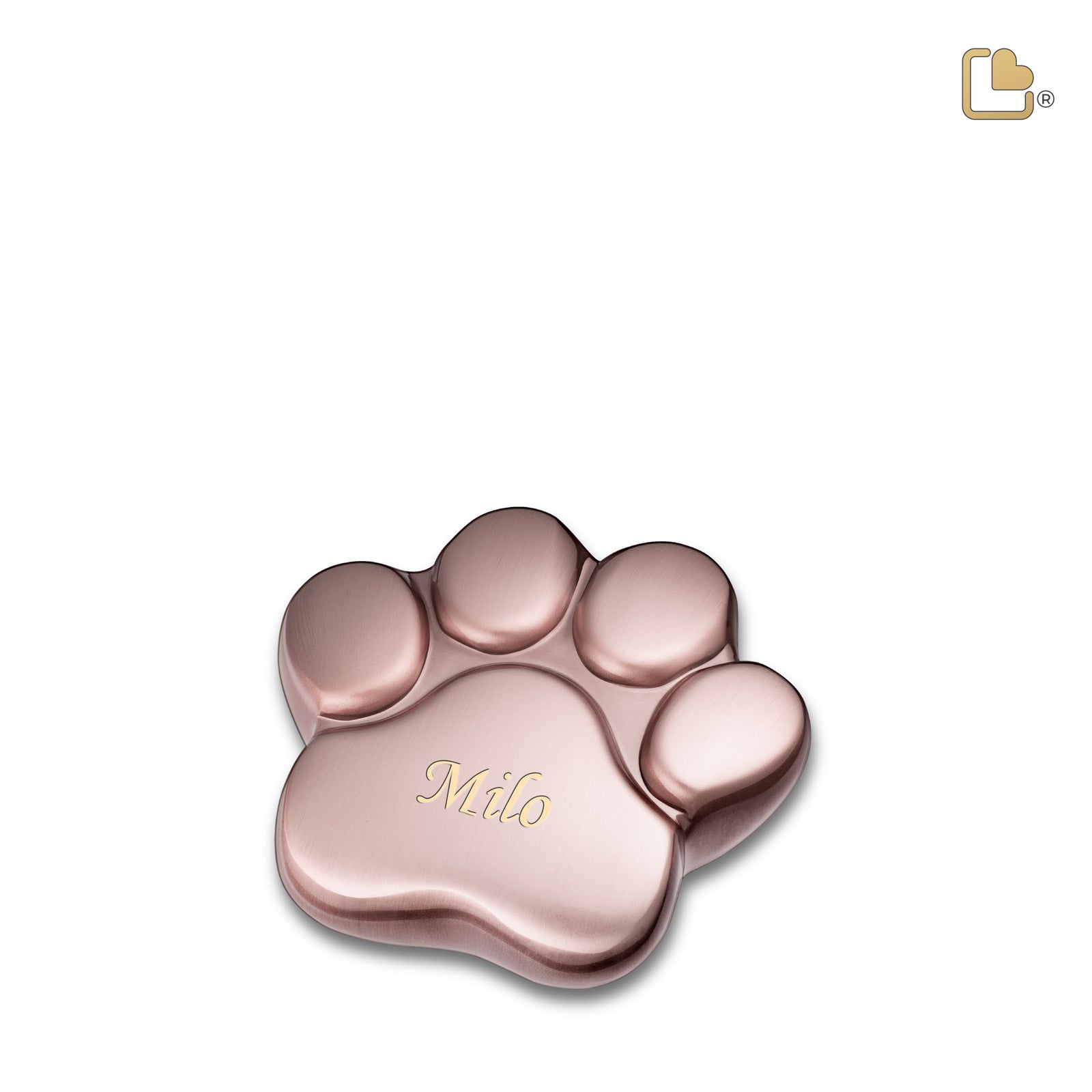 LovePaw Brushed Rose Gold Keepsake Pet Cremation Urn