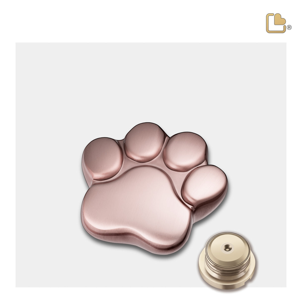 LovePaw Brushed Rose Gold Keepsake Pet Cremation Urn
