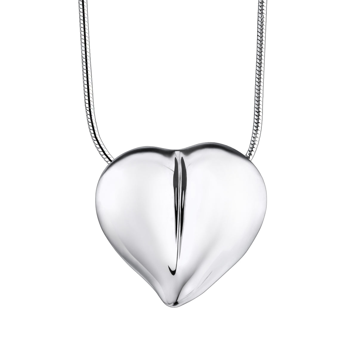 LoveHeart Rhodium Plated Sterling Silver Cremation Pendant