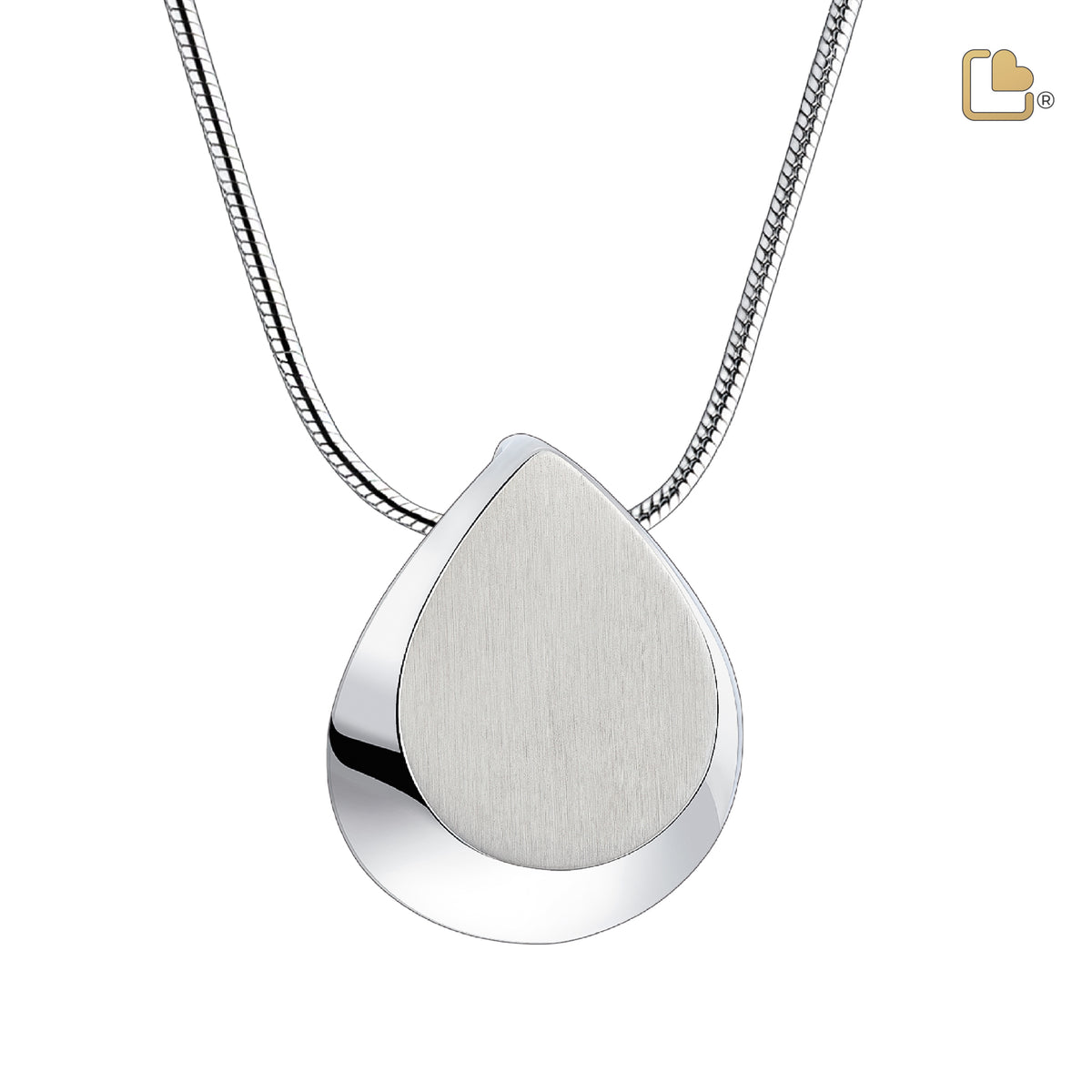Drop Ashes Pendant Polished &amp; Brushed Silver