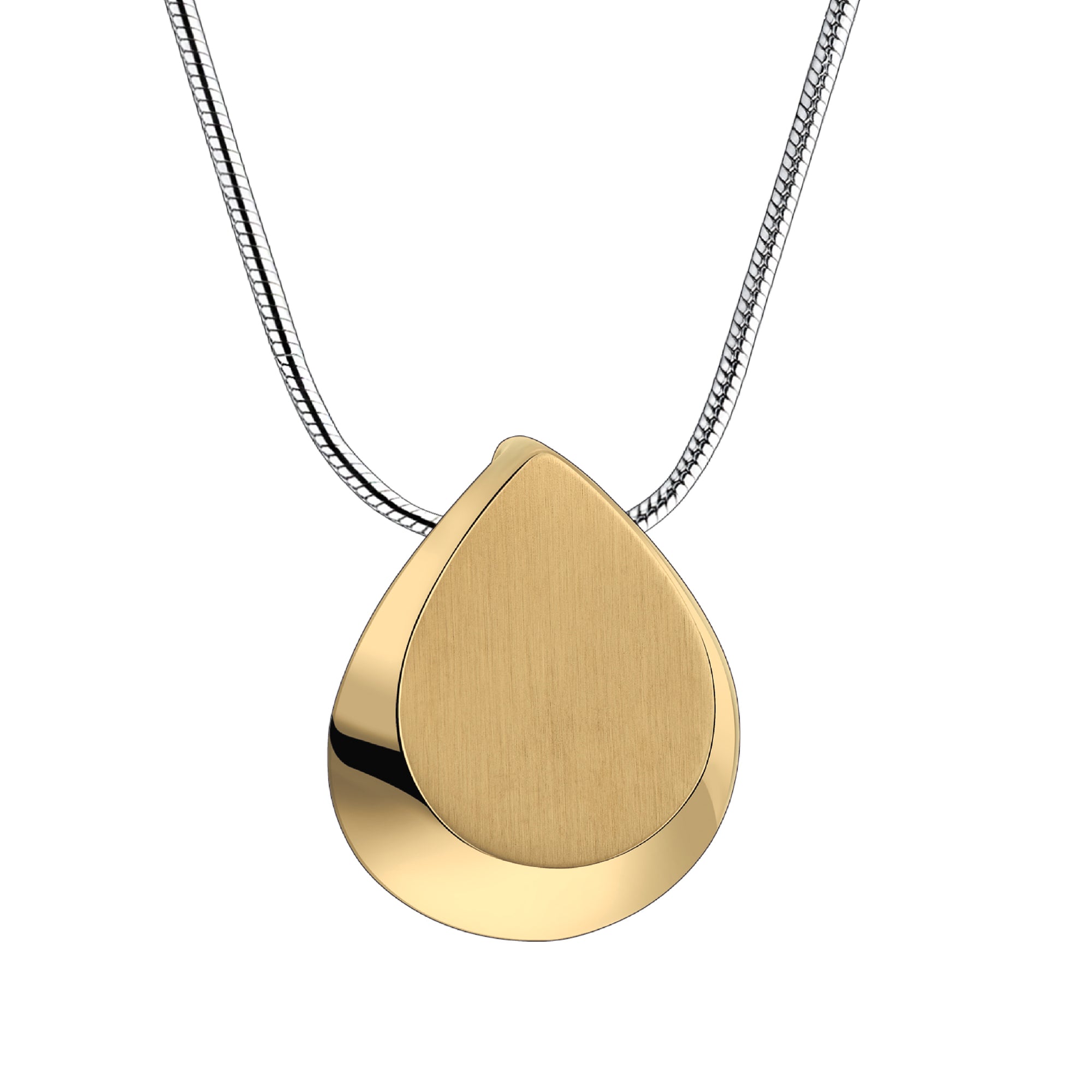 Drop Ashes Pendant Polished & Brushed Gold Vermeil