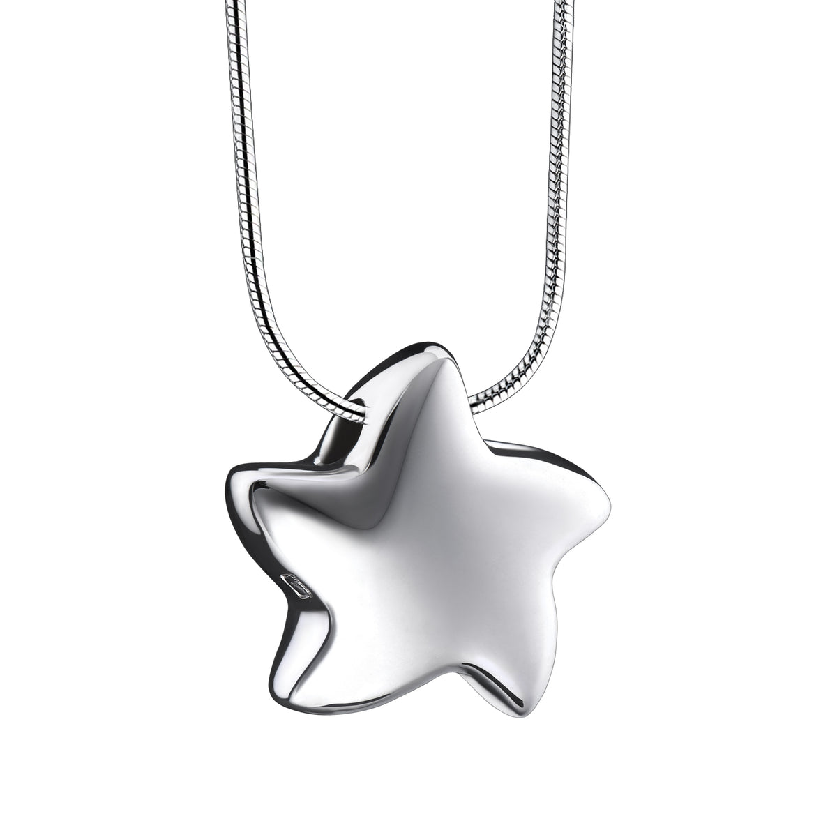 Angelic Star Rhodium Plated Sterling Silver Cremation Pendant