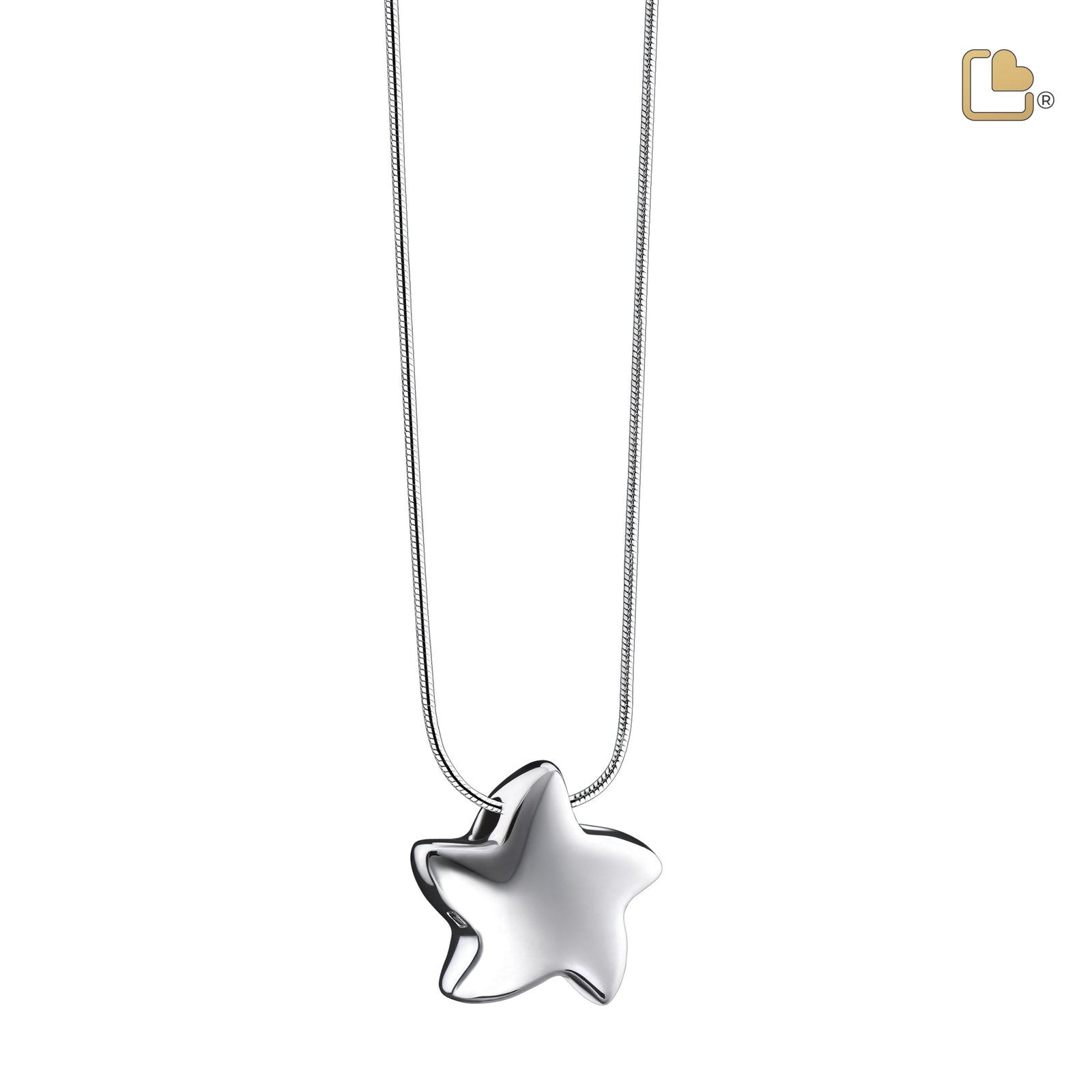 Angelic Star Rhodium Plated Sterling Silver Cremation Pendant