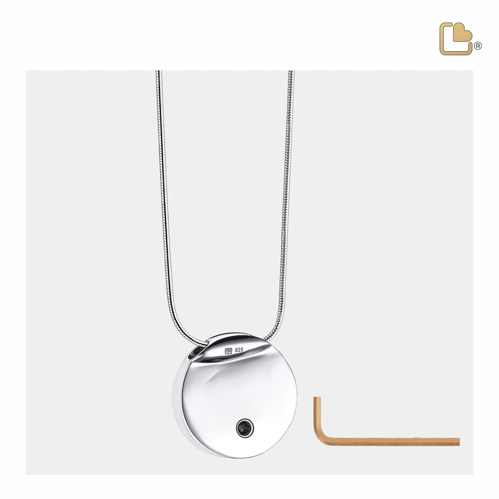 Eternity with Clear Crystal Two Tone Rhodium Plated Sterling Silver Cremation Pendant