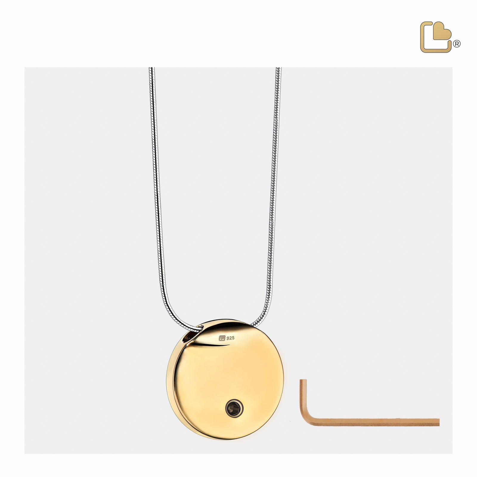 Eternity with Clear Crystal Gold Vermeil Two Tone Sterling Silver Cremation Pendant