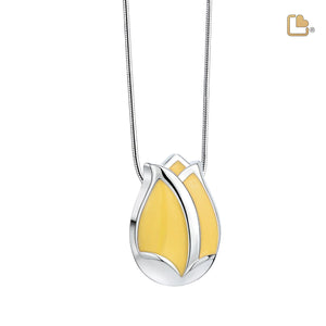 Tulip™ Ashes Pendant Pearl Yellow & Polished Silver