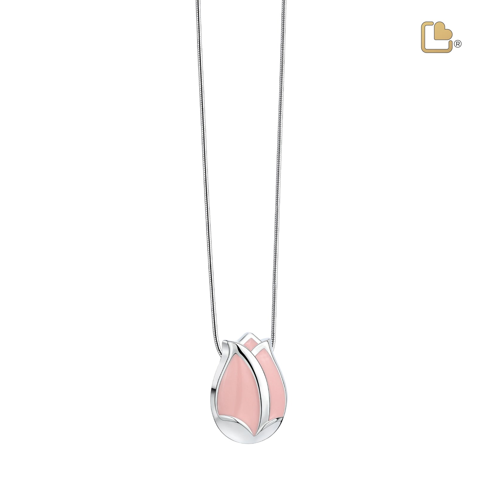 Tulip Ashes Pendant Pearl Pink & Polished Silver