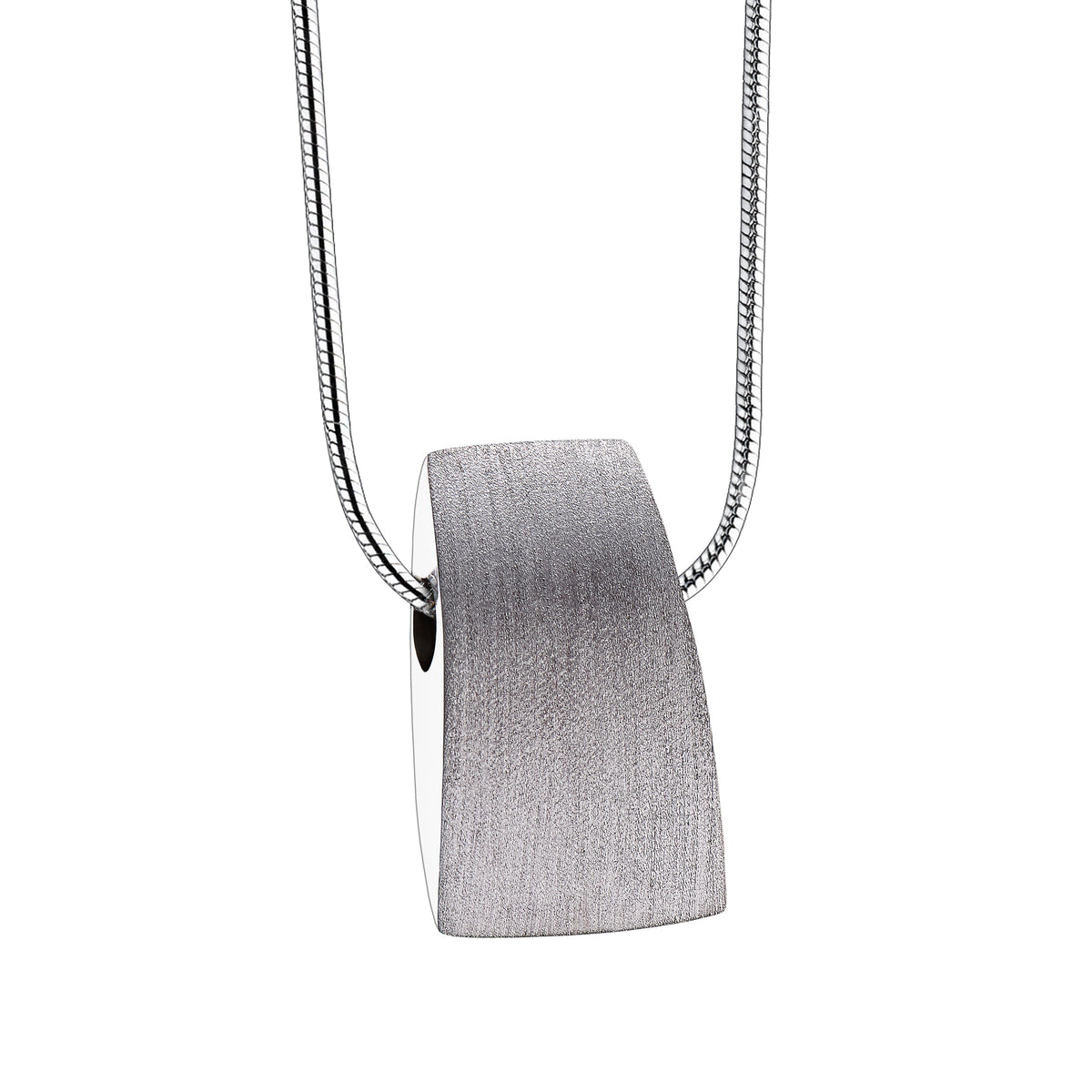Tribute Rhodium Plated Two Tone Sterling Silver Cremation Pendant