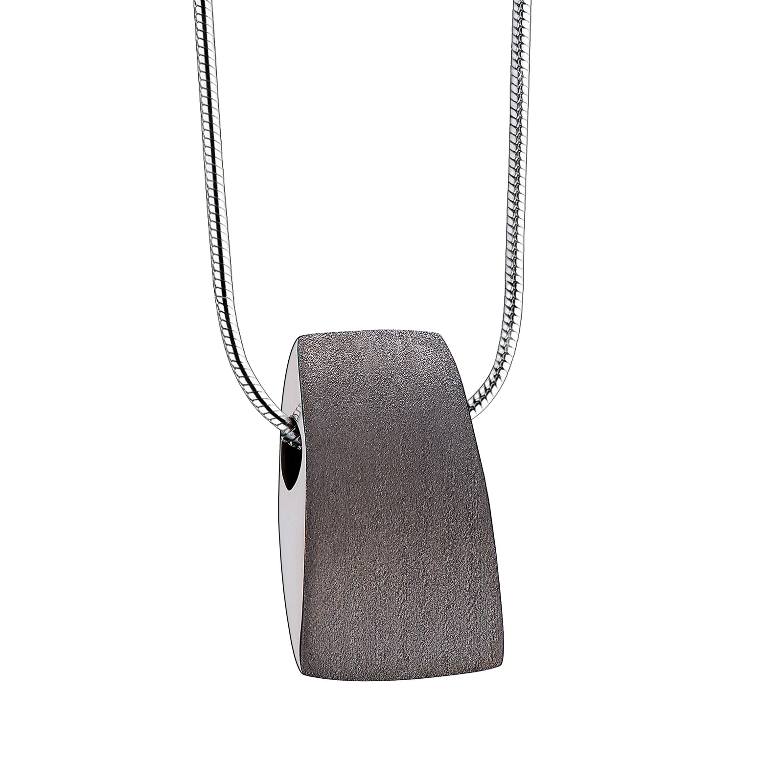 Tribute Ruthenium Plated Two Tone Sterling Silver Cremation Pendant