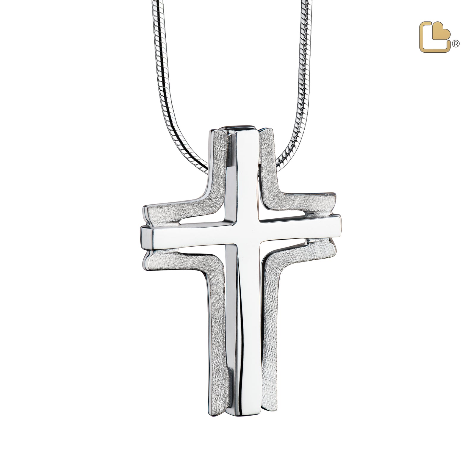 Cross Elegant Ashes Pendant Brushed Silver