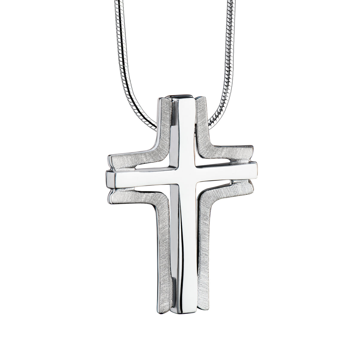 Cross Elegant Ashes Pendant Brushed Silver