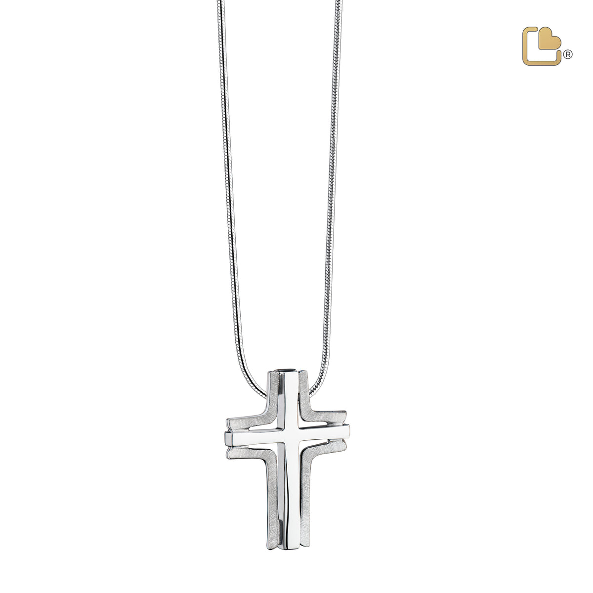 Cross Elegant Ashes Pendant Brushed Silver