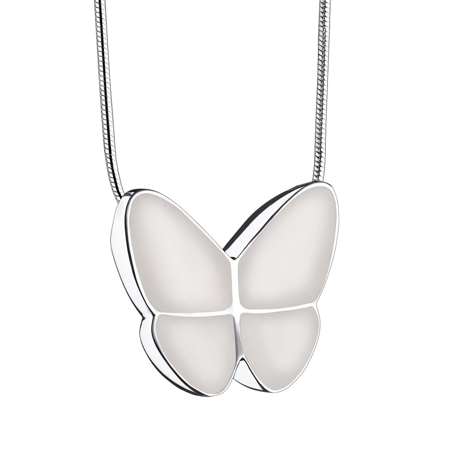 Wings of Hope Pearl Butterfly Sterling Silver Cremation Pendant