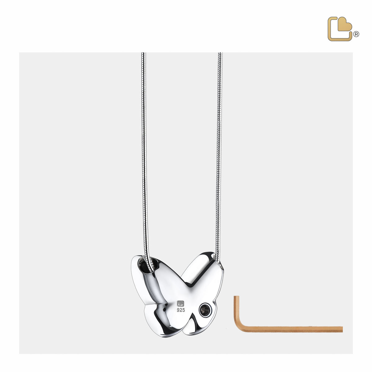 Wings of Hope Pearl Butterfly Sterling Silver Cremation Pendant