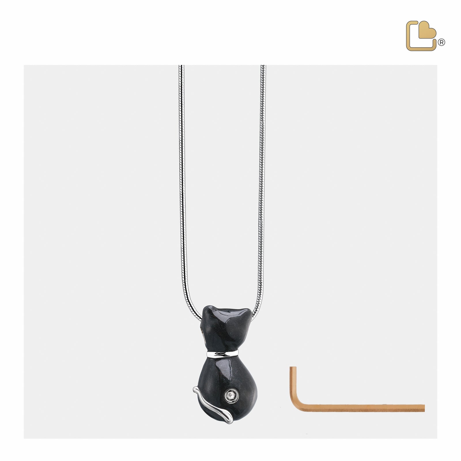 Princess Cat Midnight with Sapphire Swarovski Crystal Sterling Silver Cremation Pendant