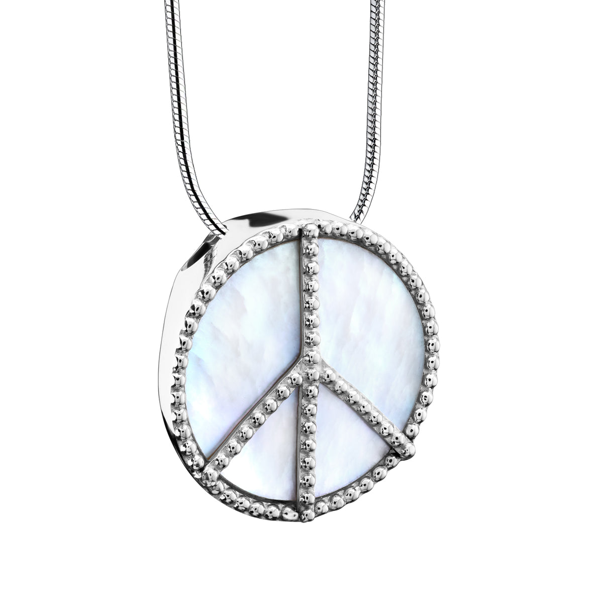 Peace Mother of Pearl Sterling Silver Cremation Pendant