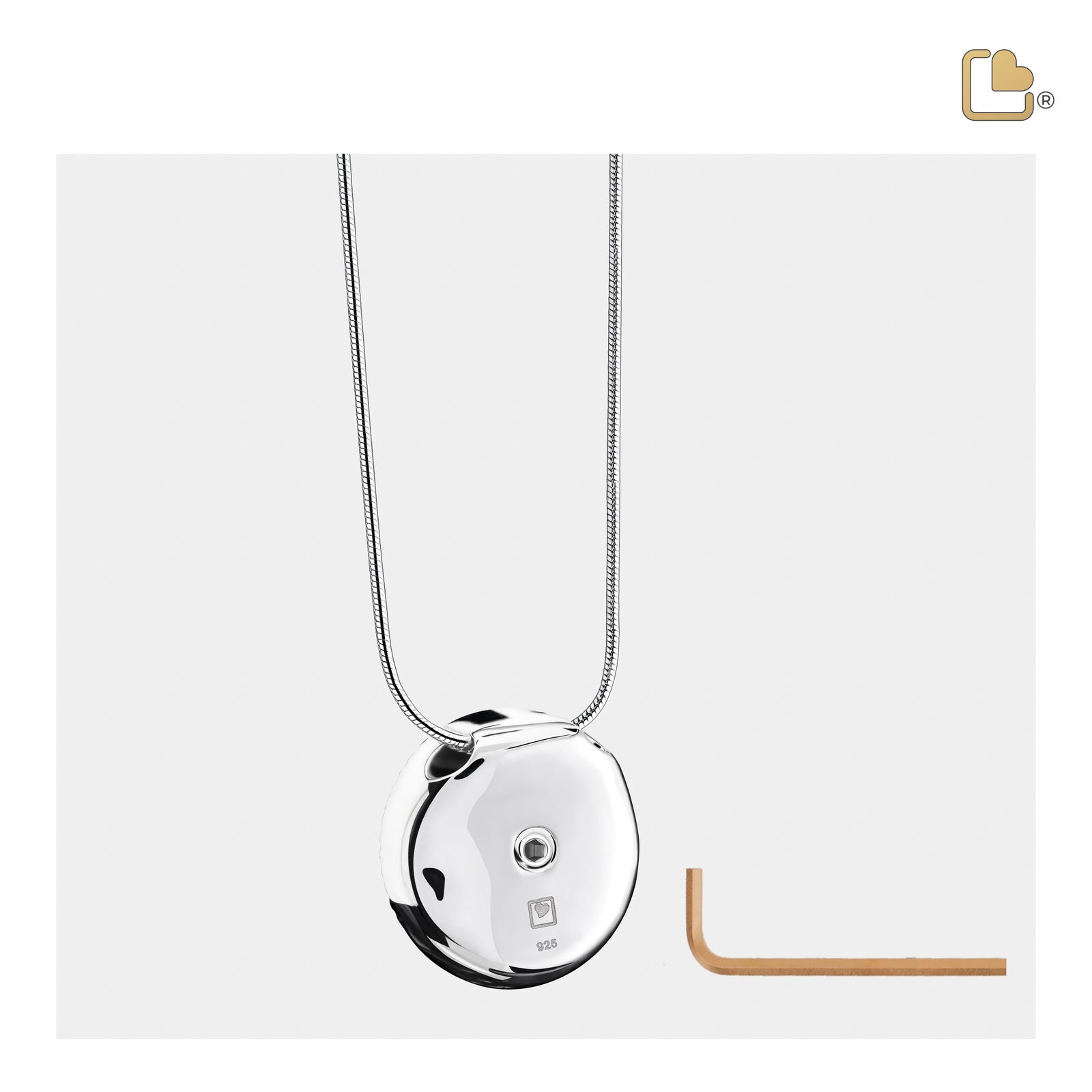 Peace Mother of Pearl Sterling Silver Cremation Pendant