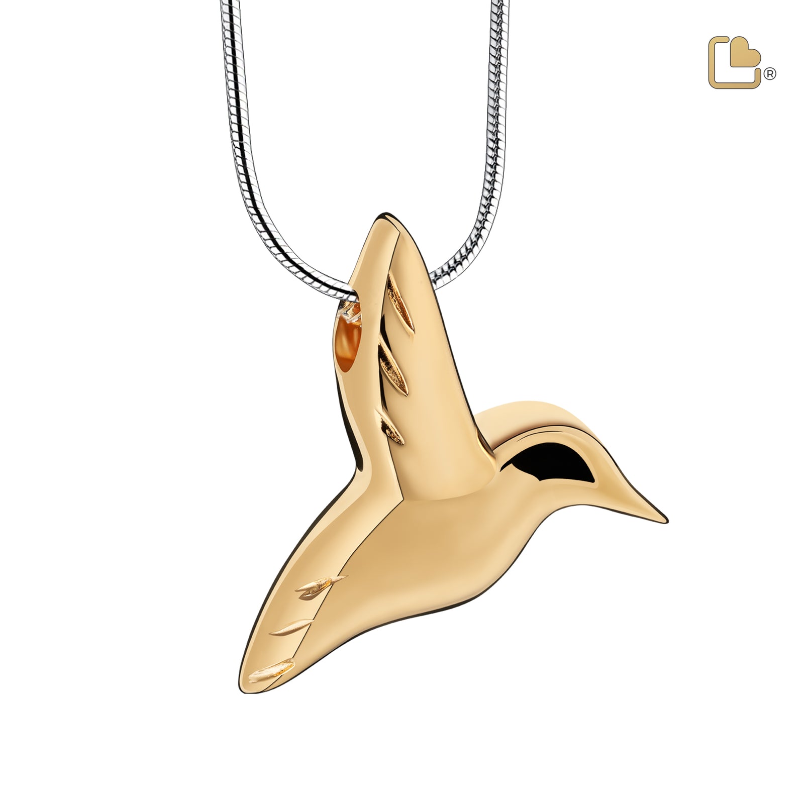 Hummingbird Gold Vermeil Cremation Pendant