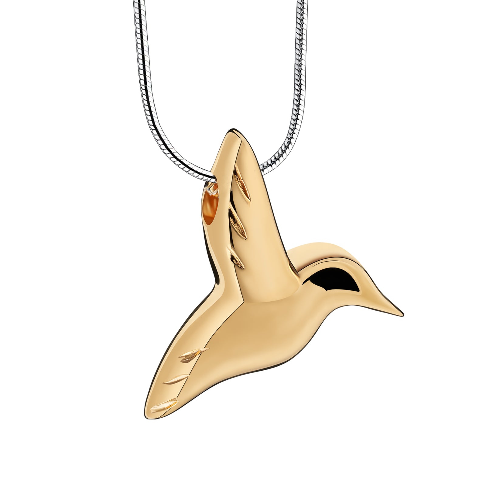 Hummingbird Gold Vermeil Cremation Pendant