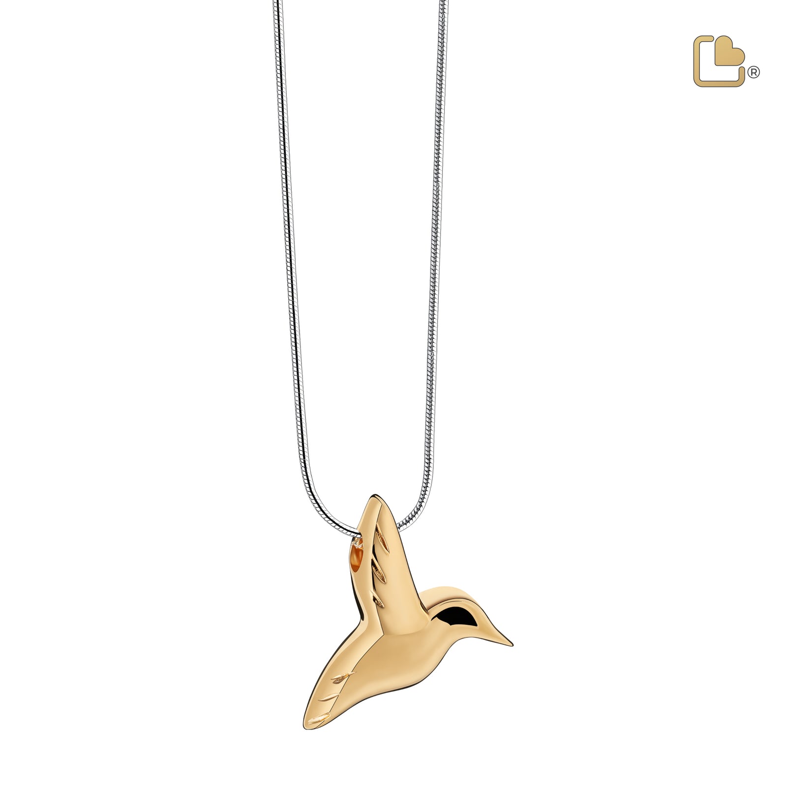Hummingbird Gold Vermeil Cremation Pendant