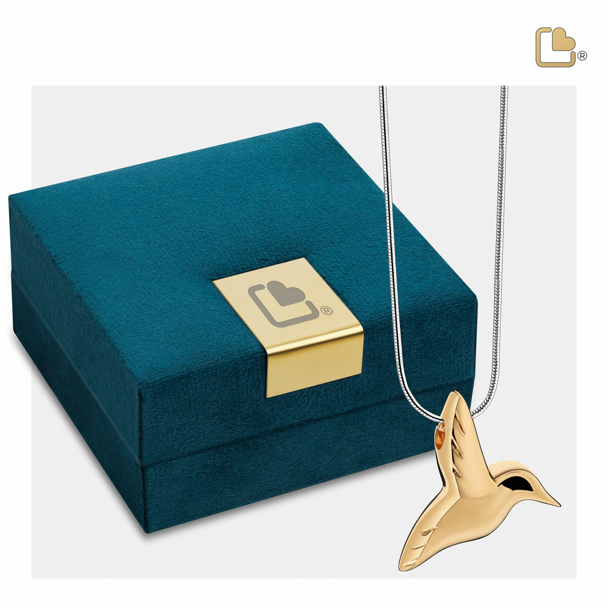 Hummingbird Gold Vermeil Cremation Pendant