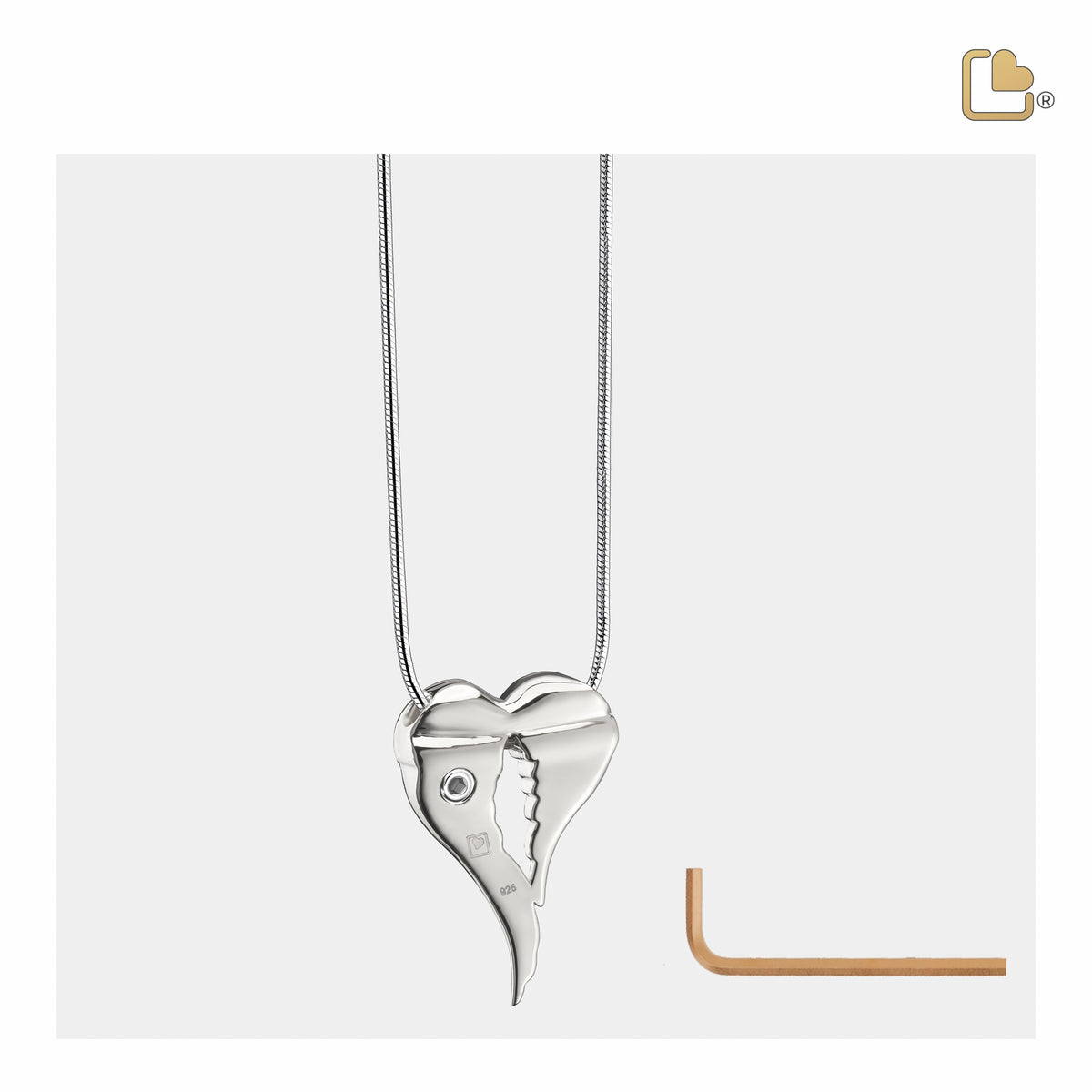 Angel Wings Sterling Silver Cremation Pendant - COMFORT by LoveUrns