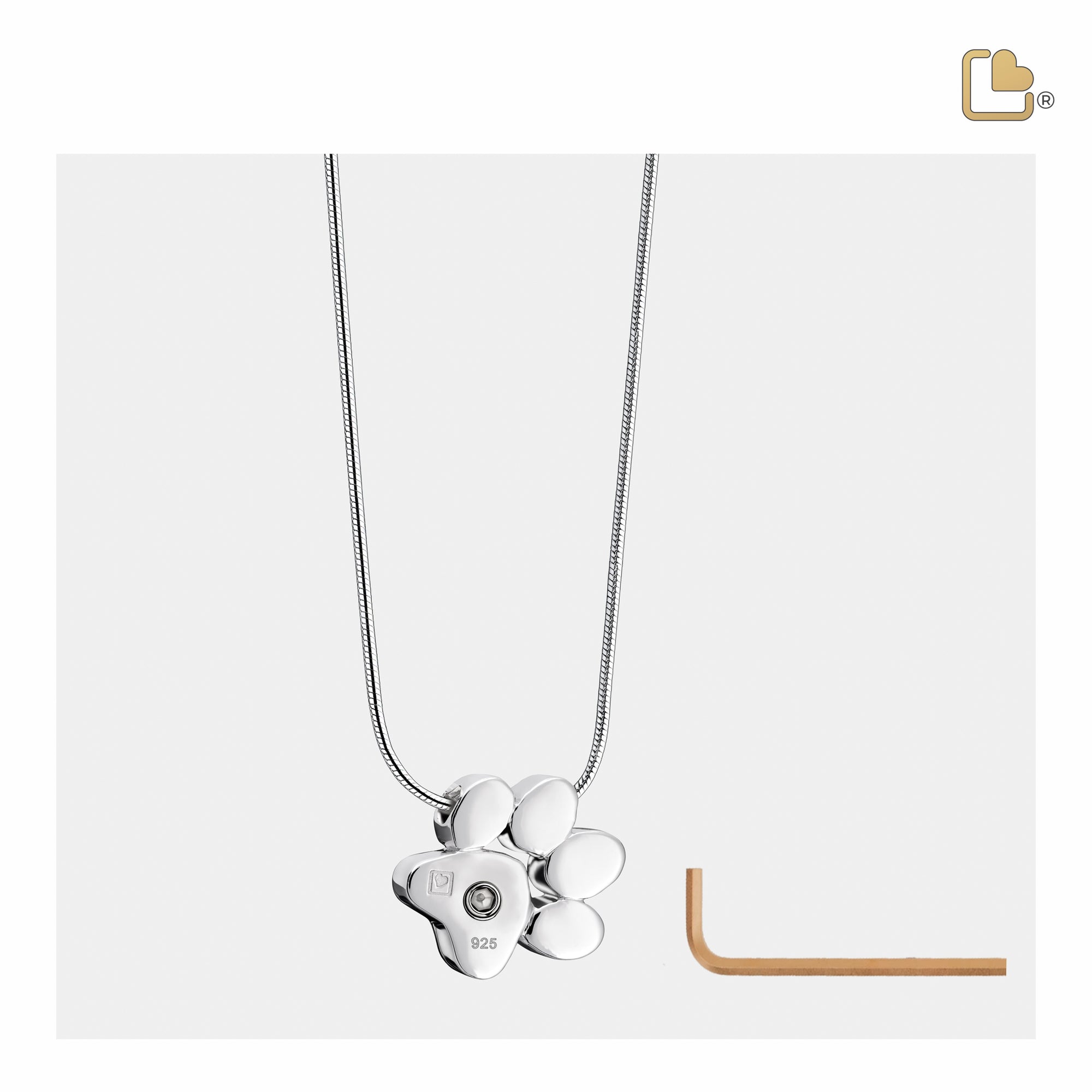 Paw Sterling Silver Cremation Pendant