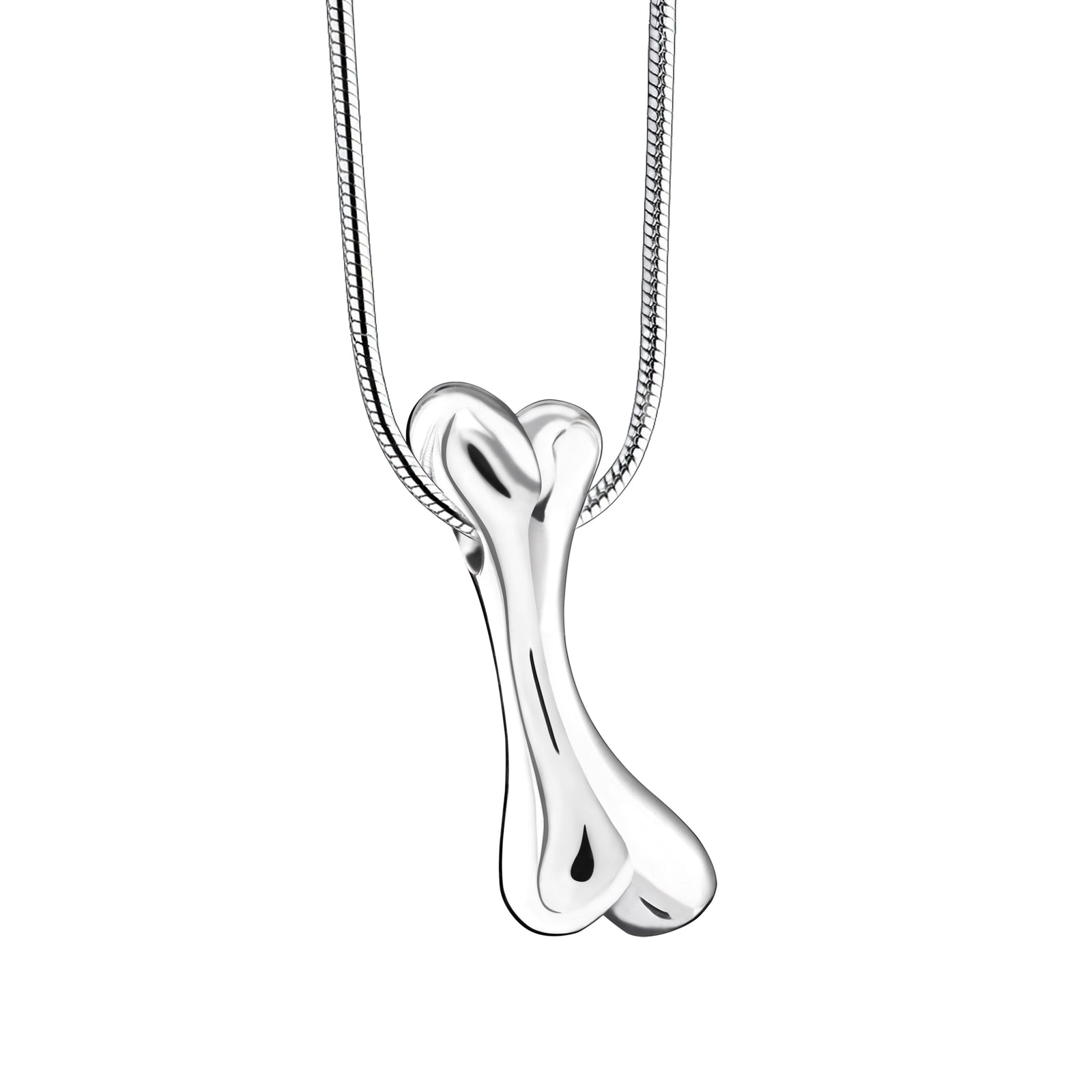 Dog Bone Sterling Silver Cremation Pendant