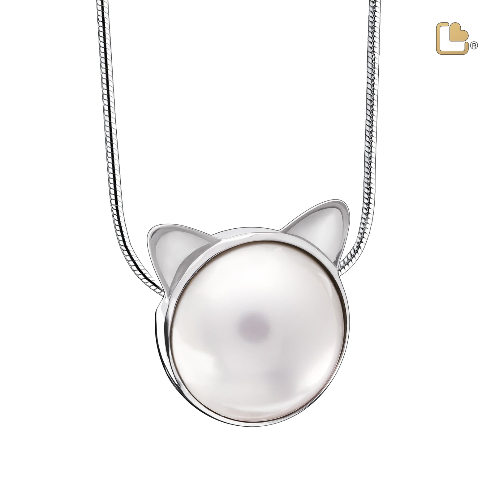 Cat Pearl Sterling Silver Cremation Pendant