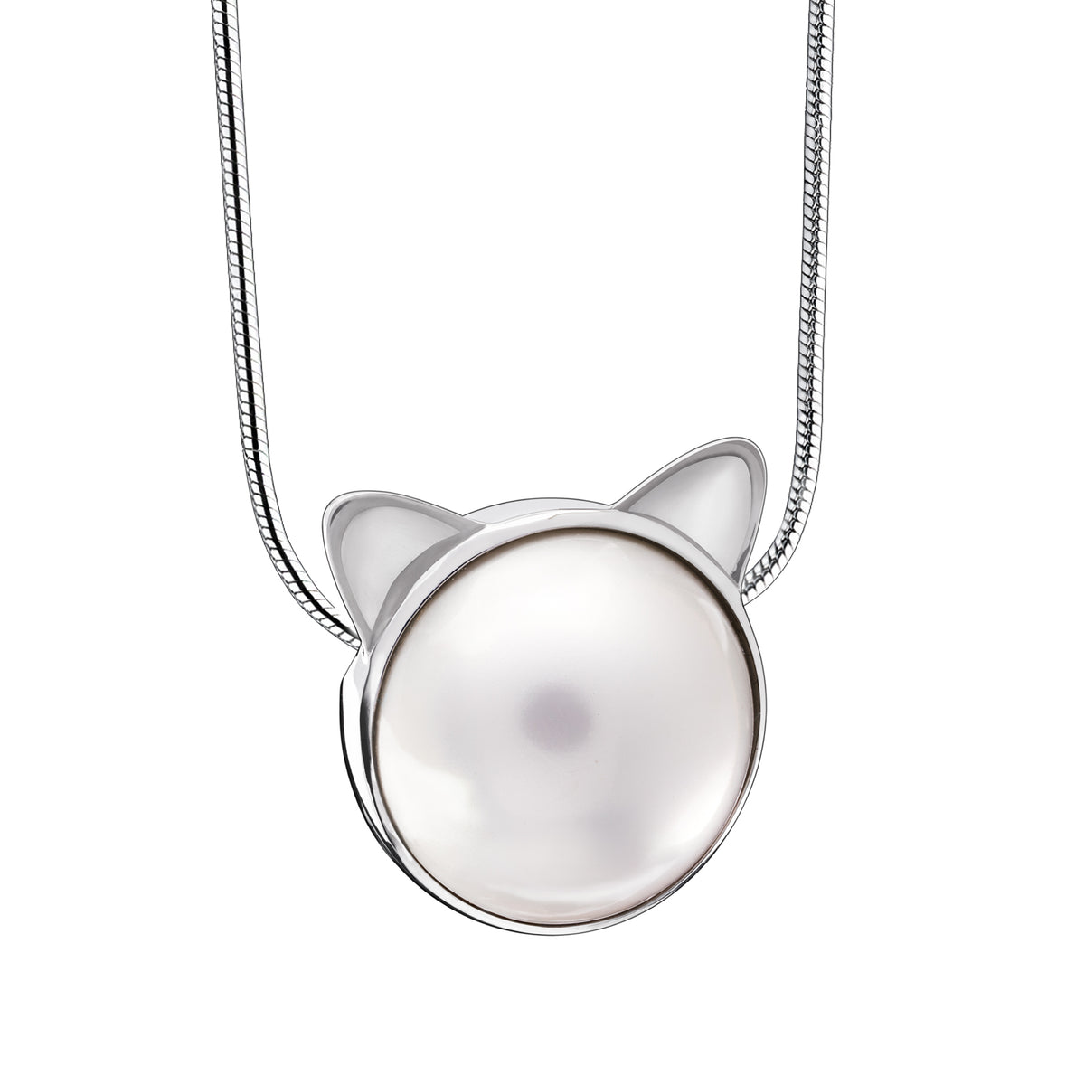 Cat Pearl Sterling Silver Cremation Pendant