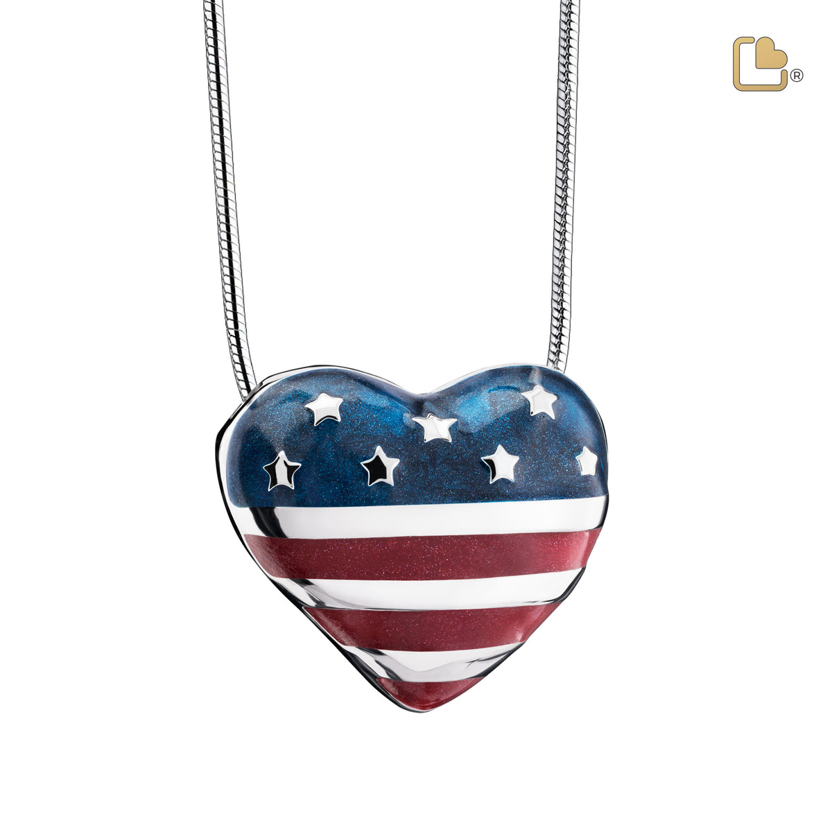 Stars &amp; Stripes Sterling Silver Cremation Pendant