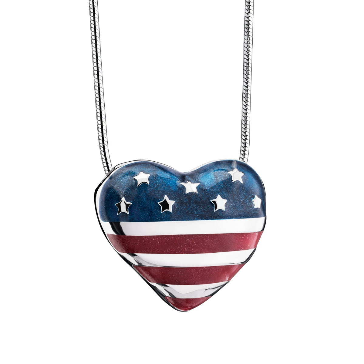 Stars & Stripes Sterling Silver Cremation Pendant