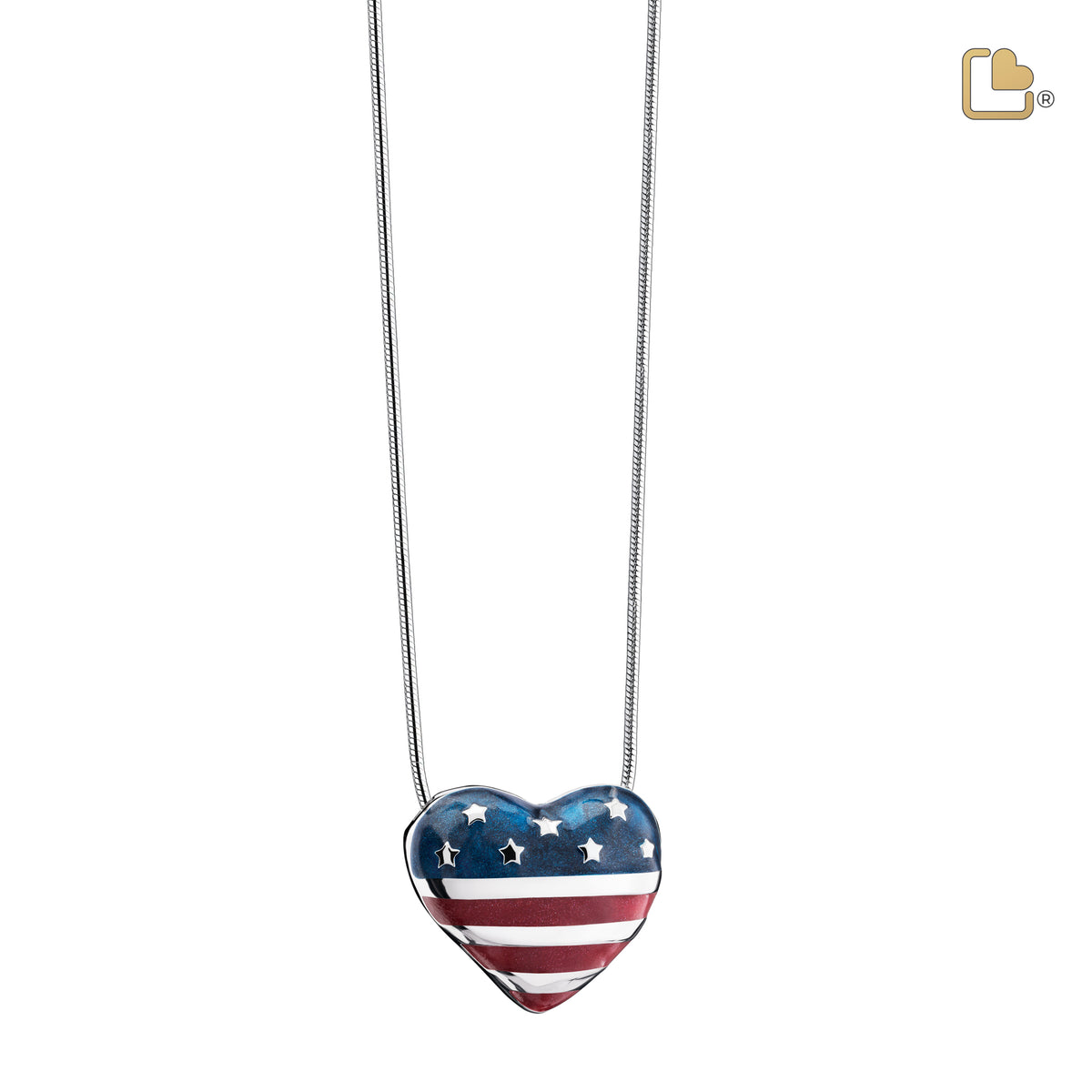 Stars & Stripes Sterling Silver Cremation Pendant