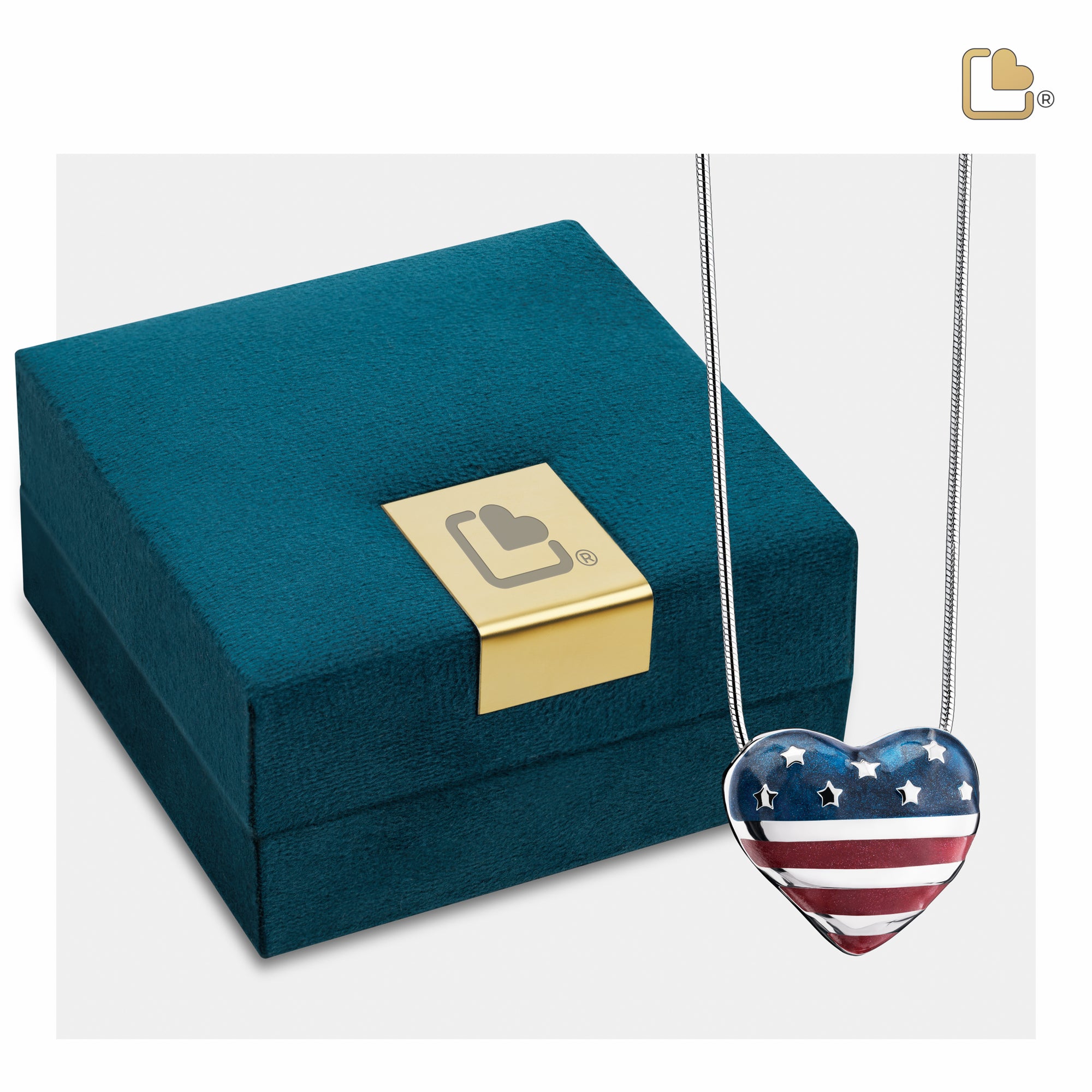 Stars & Stripes Sterling Silver Cremation Pendant