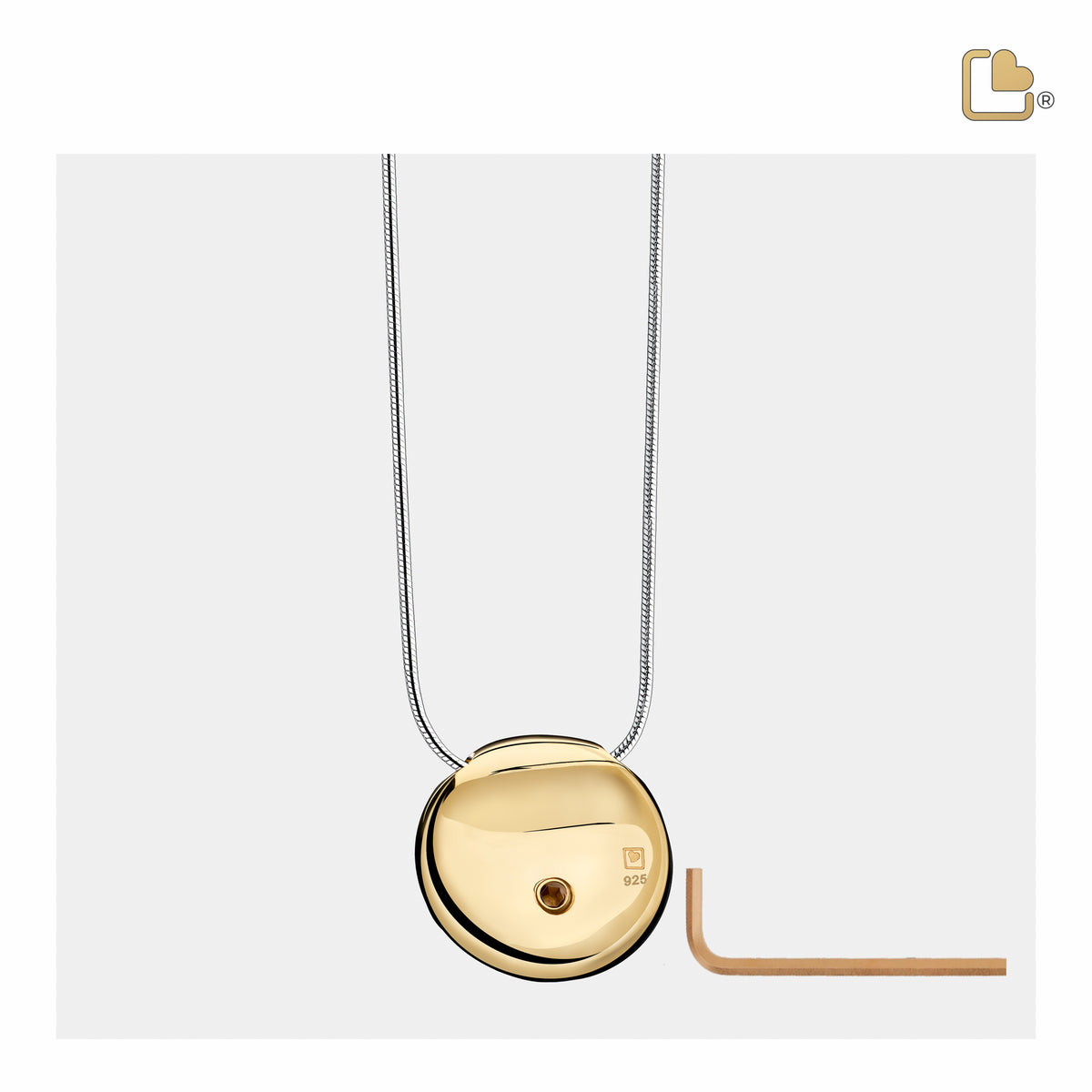 Tree of Life Two Tone Sterling Silver Cremation Pendant