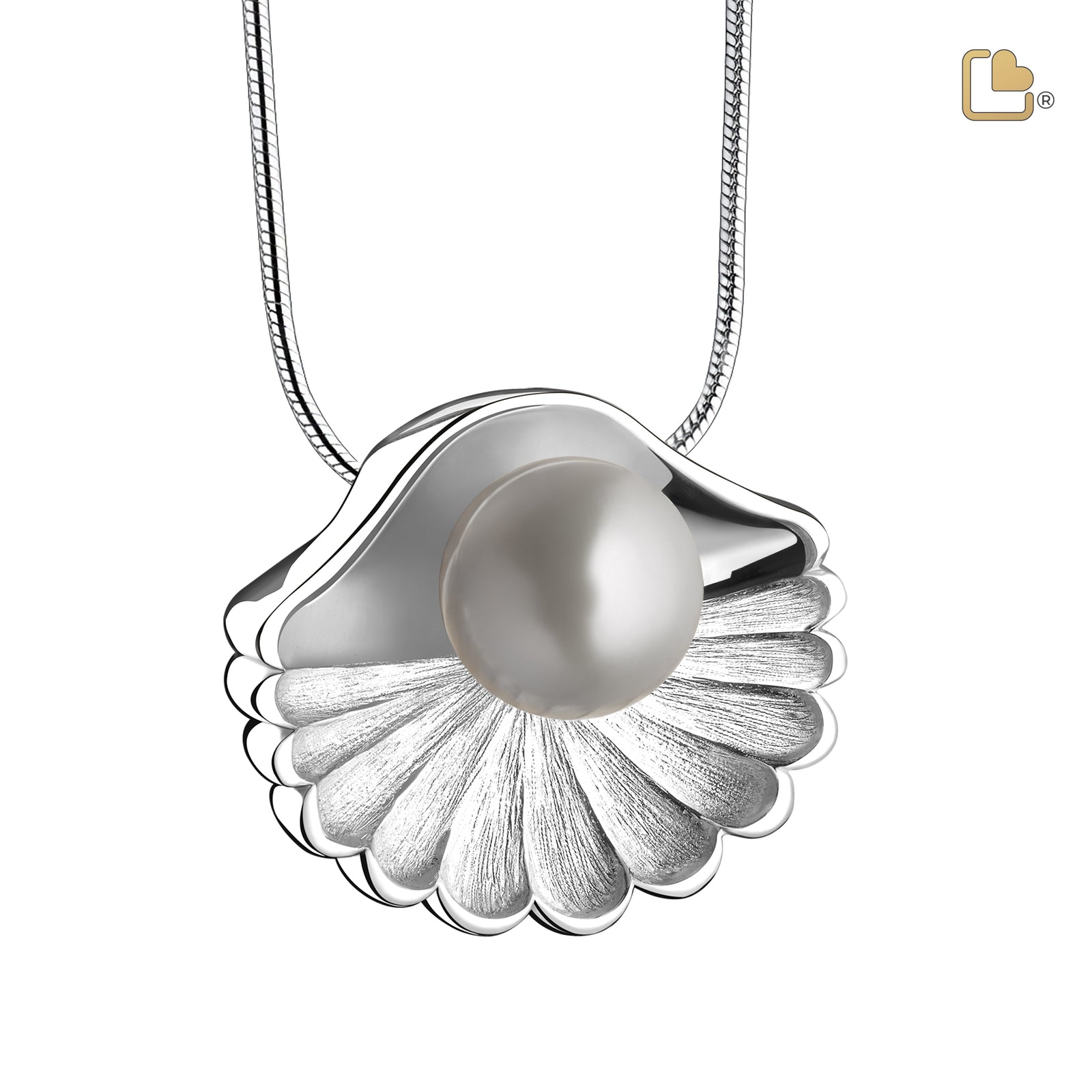 Sea Shell Pearl Sterling Silver Cremation Pendant