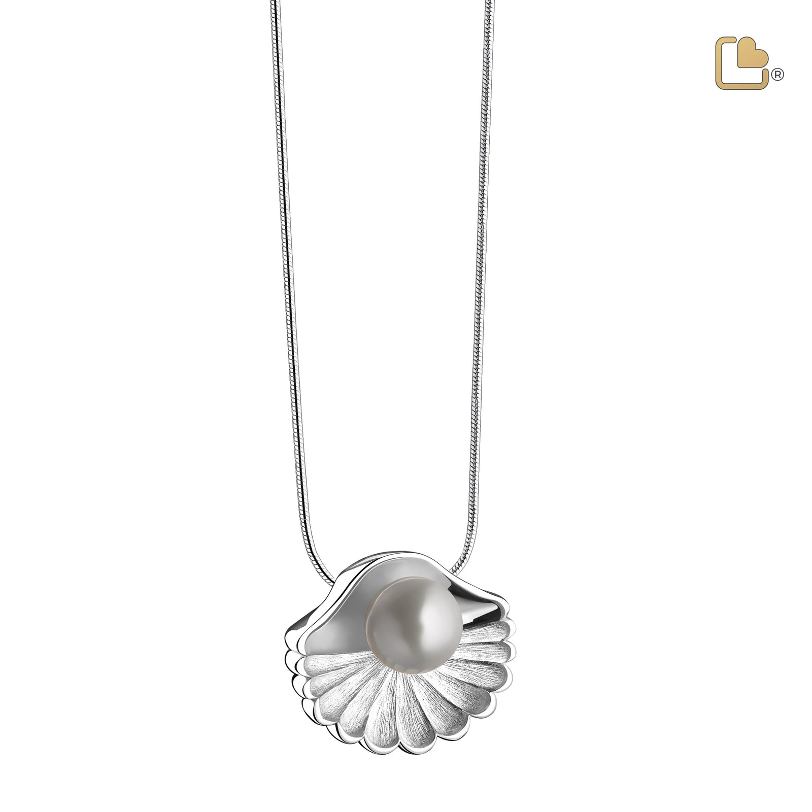 Sea Shell Pearl Sterling Silver Cremation Pendant