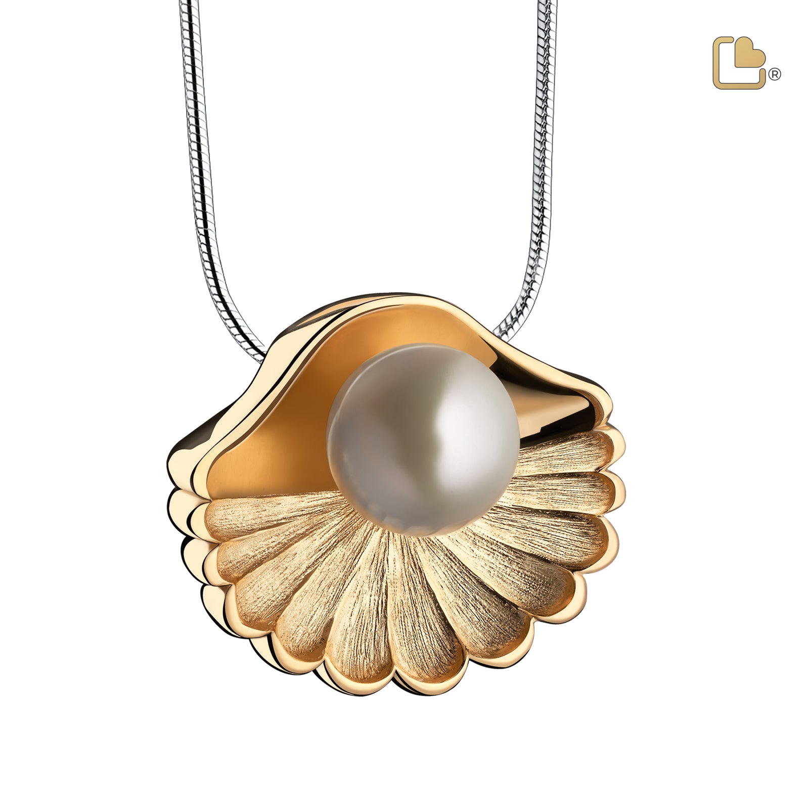Sea Shell Pearl Gold Vermeil Cremation Pendant