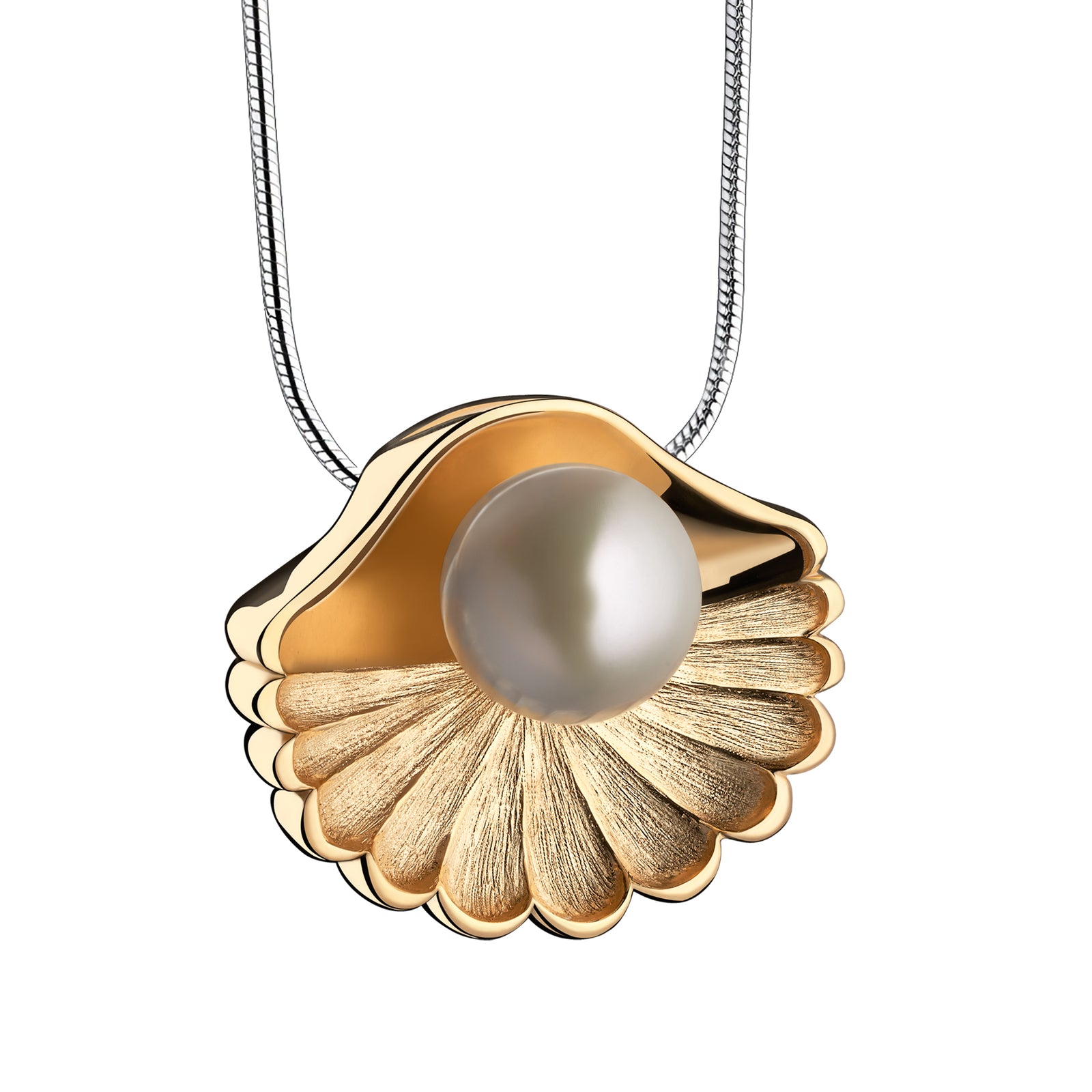 Sea Shell Pearl Gold Vermeil Cremation Pendant